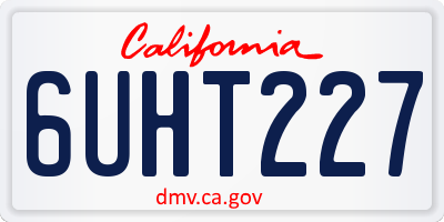 CA license plate 6UHT227