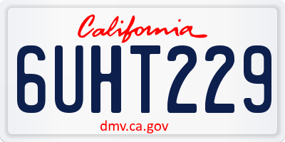 CA license plate 6UHT229