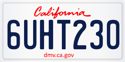 CA license plate 6UHT230