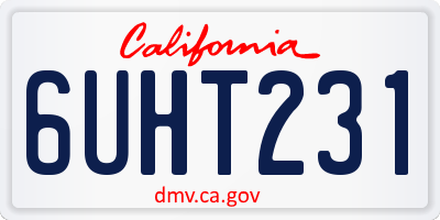 CA license plate 6UHT231