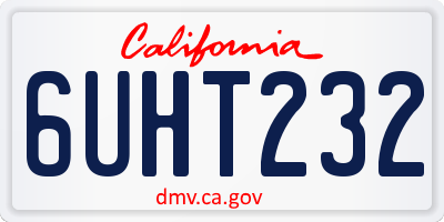 CA license plate 6UHT232