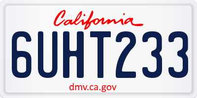 CA license plate 6UHT233