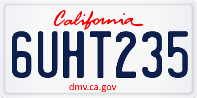 CA license plate 6UHT235