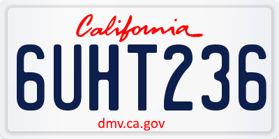 CA license plate 6UHT236