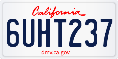 CA license plate 6UHT237