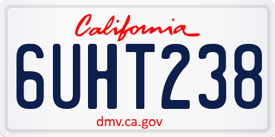 CA license plate 6UHT238