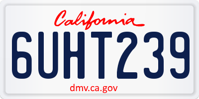 CA license plate 6UHT239