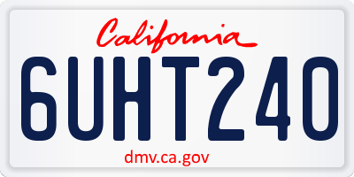 CA license plate 6UHT240