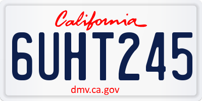CA license plate 6UHT245
