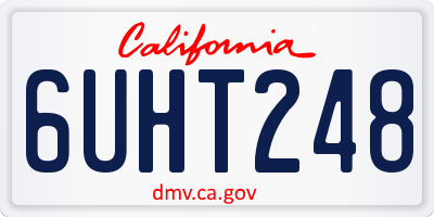 CA license plate 6UHT248