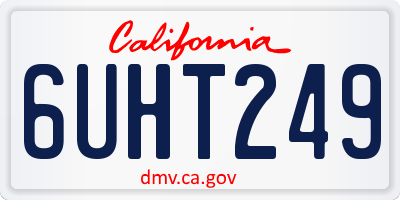 CA license plate 6UHT249