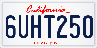 CA license plate 6UHT250