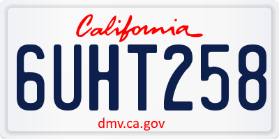CA license plate 6UHT258