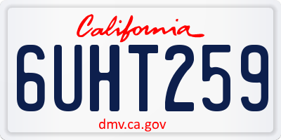 CA license plate 6UHT259