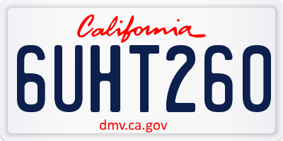 CA license plate 6UHT260