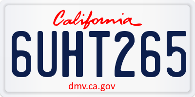 CA license plate 6UHT265