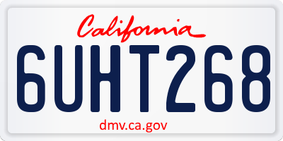 CA license plate 6UHT268
