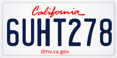 CA license plate 6UHT278