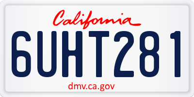 CA license plate 6UHT281