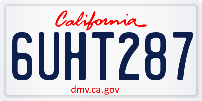 CA license plate 6UHT287