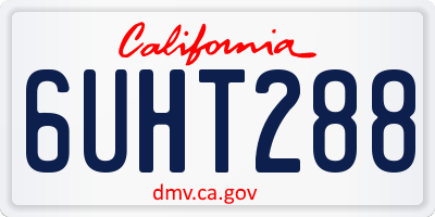 CA license plate 6UHT288