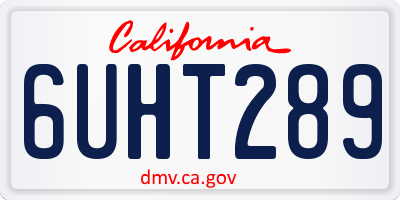 CA license plate 6UHT289