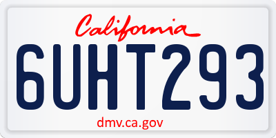 CA license plate 6UHT293