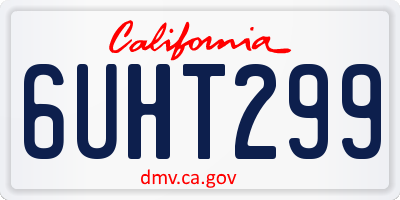 CA license plate 6UHT299