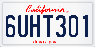 CA license plate 6UHT301