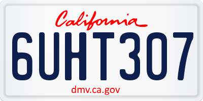 CA license plate 6UHT307