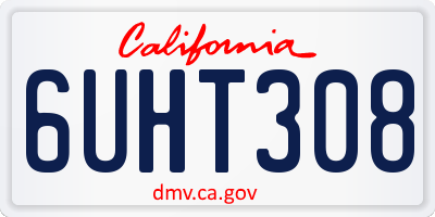 CA license plate 6UHT308
