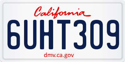 CA license plate 6UHT309