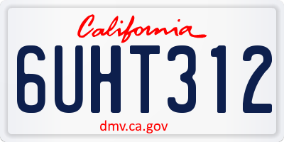 CA license plate 6UHT312