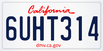 CA license plate 6UHT314