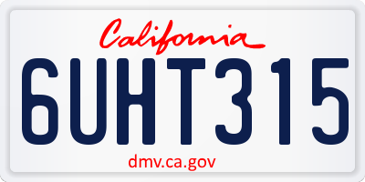 CA license plate 6UHT315