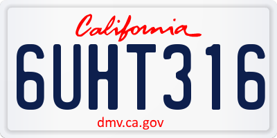 CA license plate 6UHT316