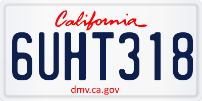 CA license plate 6UHT318