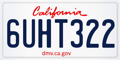 CA license plate 6UHT322