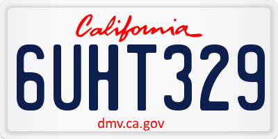 CA license plate 6UHT329