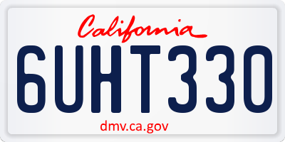 CA license plate 6UHT330