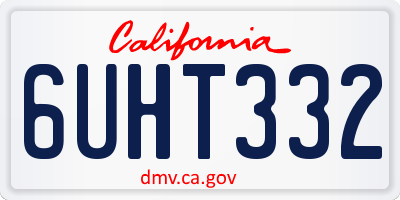 CA license plate 6UHT332