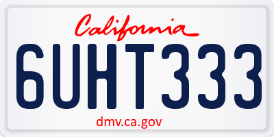 CA license plate 6UHT333