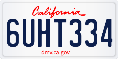 CA license plate 6UHT334