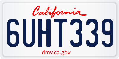 CA license plate 6UHT339