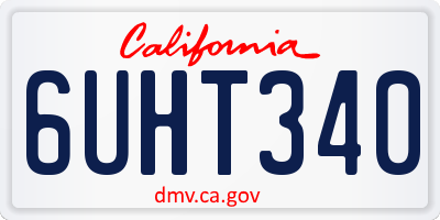 CA license plate 6UHT340