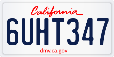 CA license plate 6UHT347