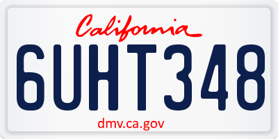 CA license plate 6UHT348