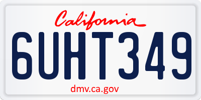 CA license plate 6UHT349
