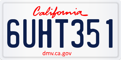 CA license plate 6UHT351