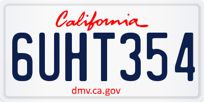 CA license plate 6UHT354